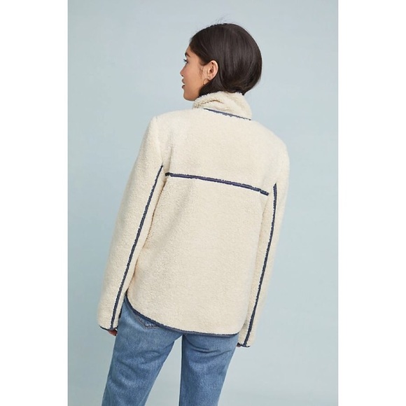 NWT Anthropologie Piped Sherpa Jacket - Picture 4 of 4